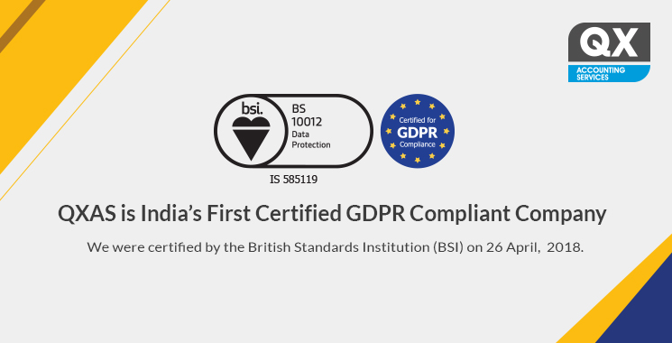 QXAS becomes India’s 1st GDPR compliant accounts outsourcing company