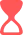 Abstract icon: two cyan diagonal shapes crossing on a pale pink background, forming an X-like mark (decorative/brand symbol). This could be a close/clear action if used as a button.
