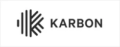Karbon logo: circular geometric icon to the left of the word KARBON