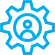 Blue snowflake icon on a gray background representing winter/crozen imagery