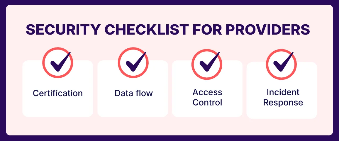 offshore provider's data Security Checklist for Providers