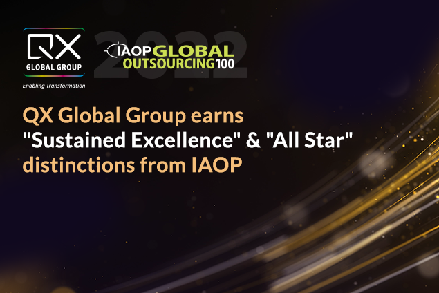 QX Global Group Named as ‘Leader’ in the 2022 IAOP Global Outsourcing 100 List